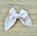 Blush Stripe Hand Tied Bow
