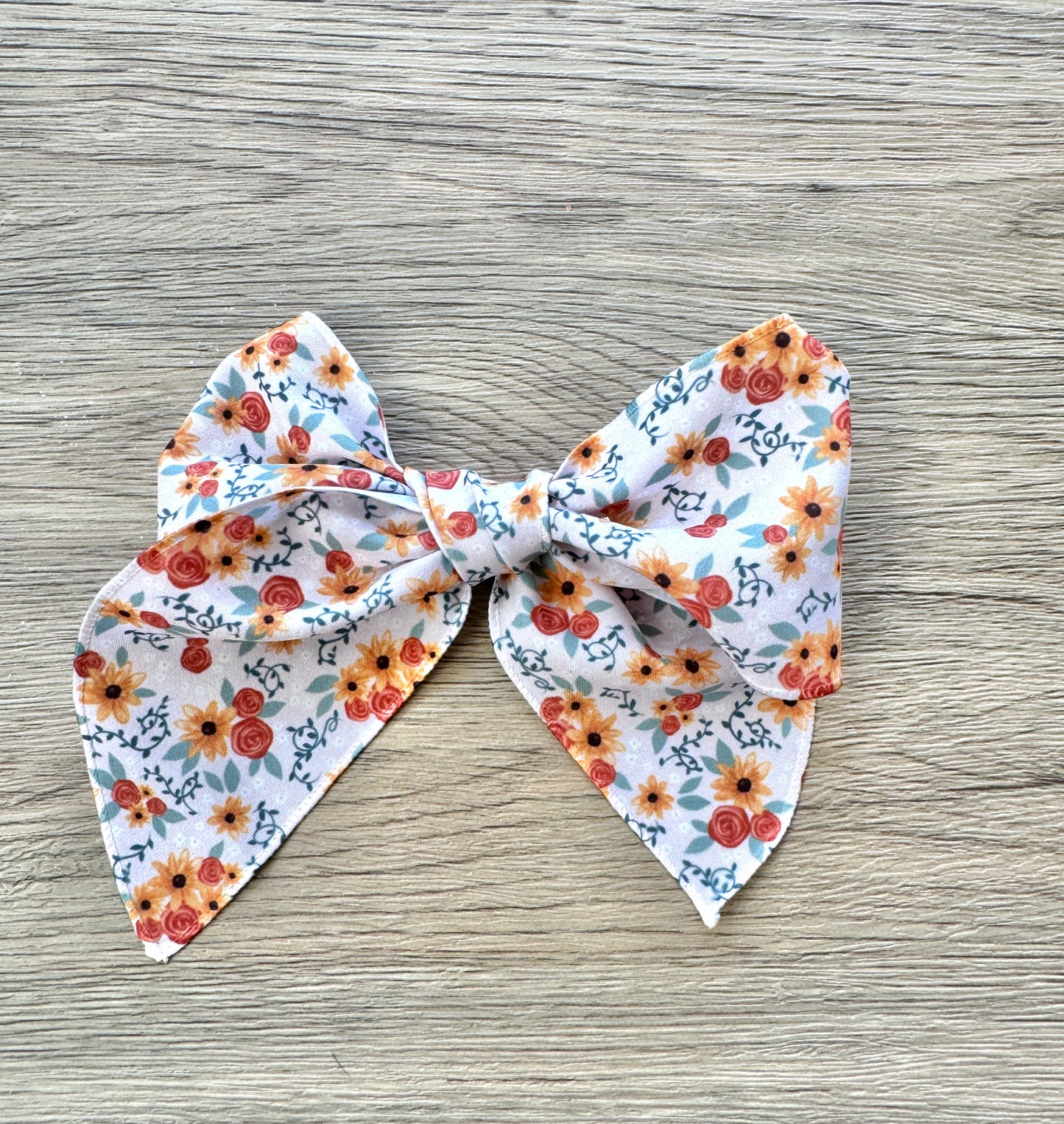 Sunflower with Sage Leaves XL Hand Tied Bow