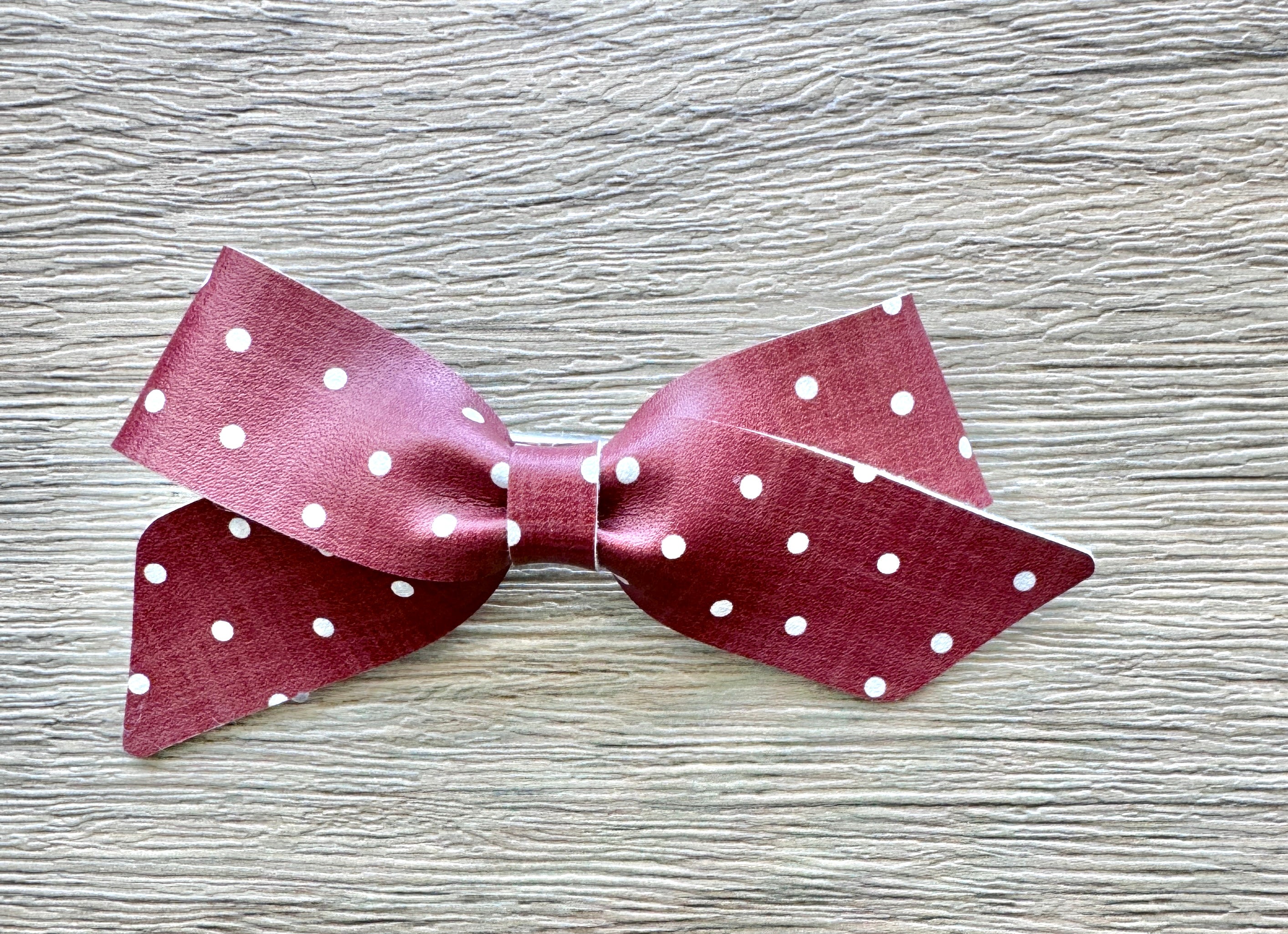 Deep Red White Dot Blakley Bow