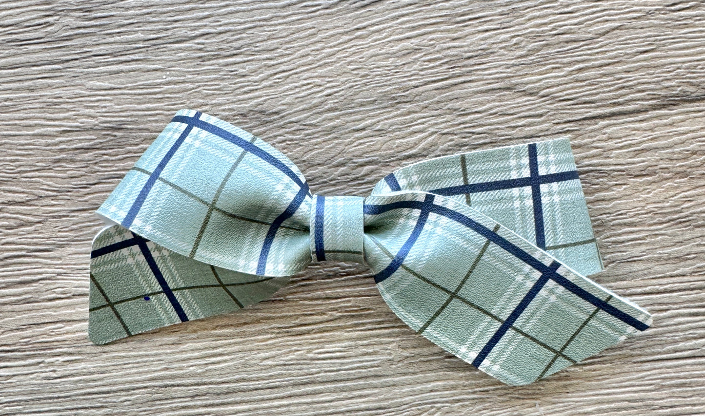 Sage and Navy Plaid Blakley Bow