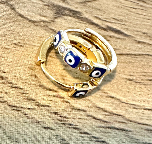 Evil Eye Gold Filled Hoops