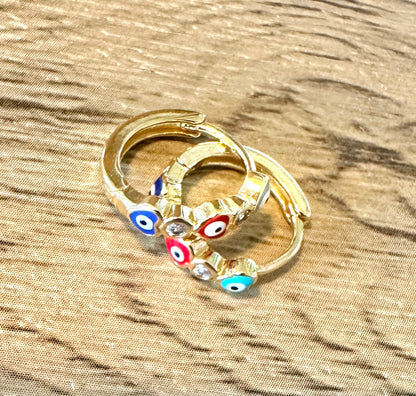 Evil Eye Gold Filled Hoops