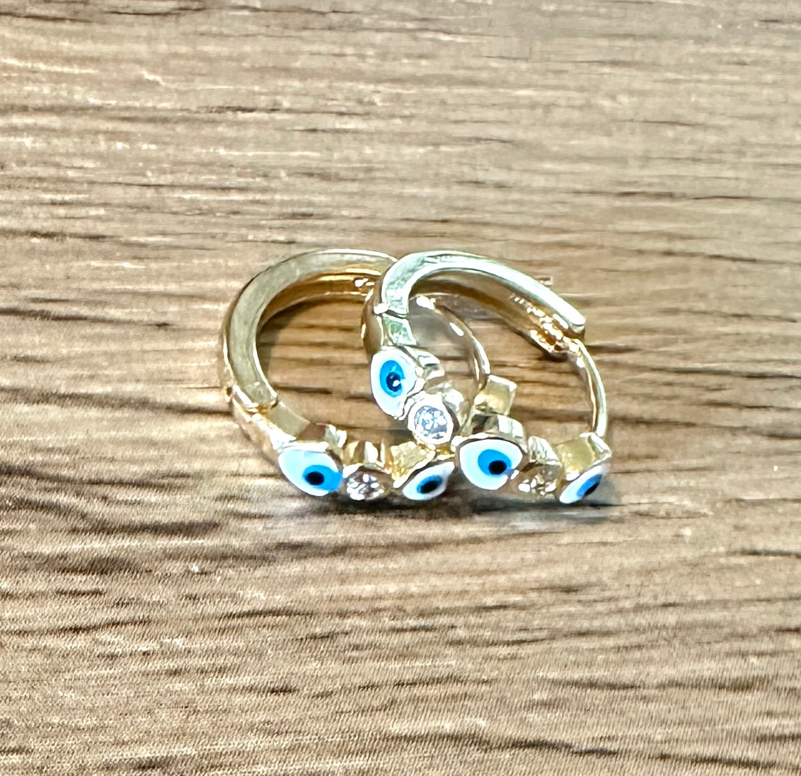 Evil Eye Gold Filled Hoops