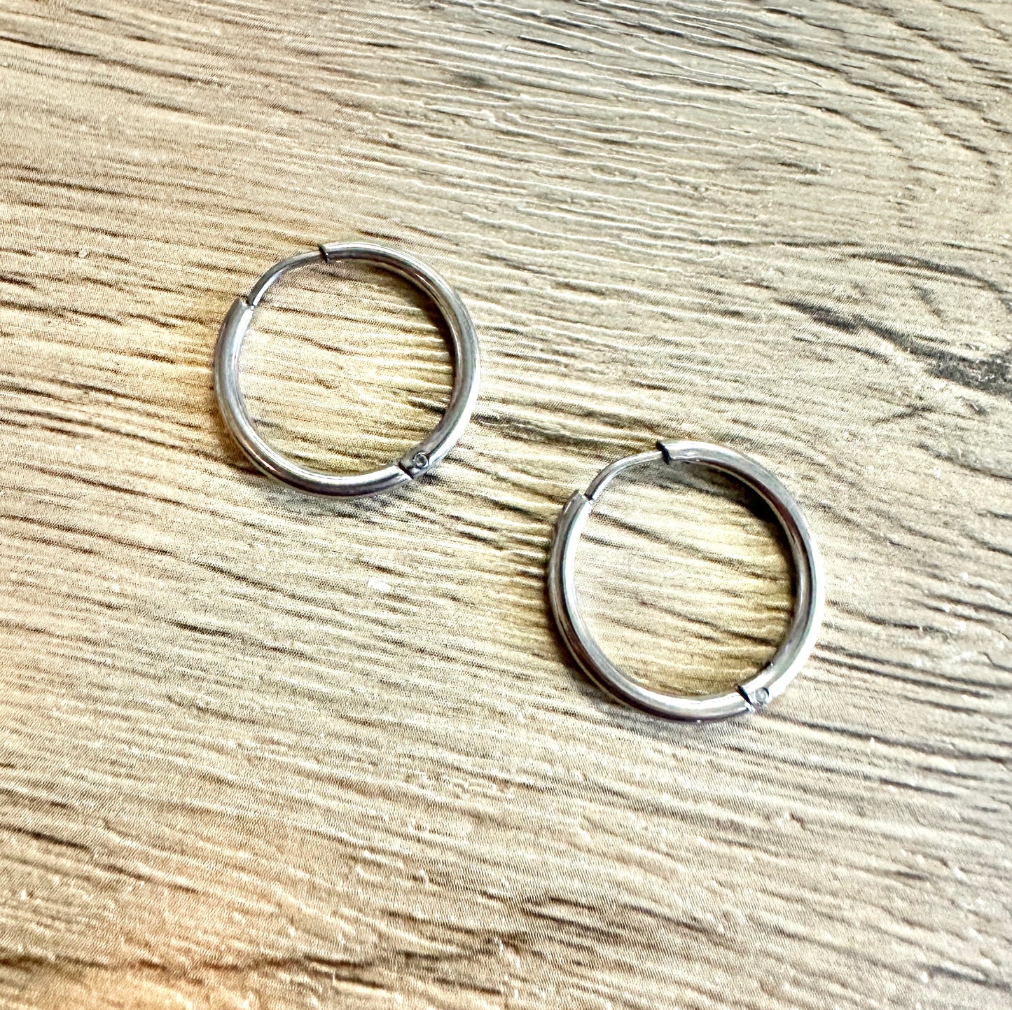 Simple Stainless Steel Silver Hoops- 6 sizes