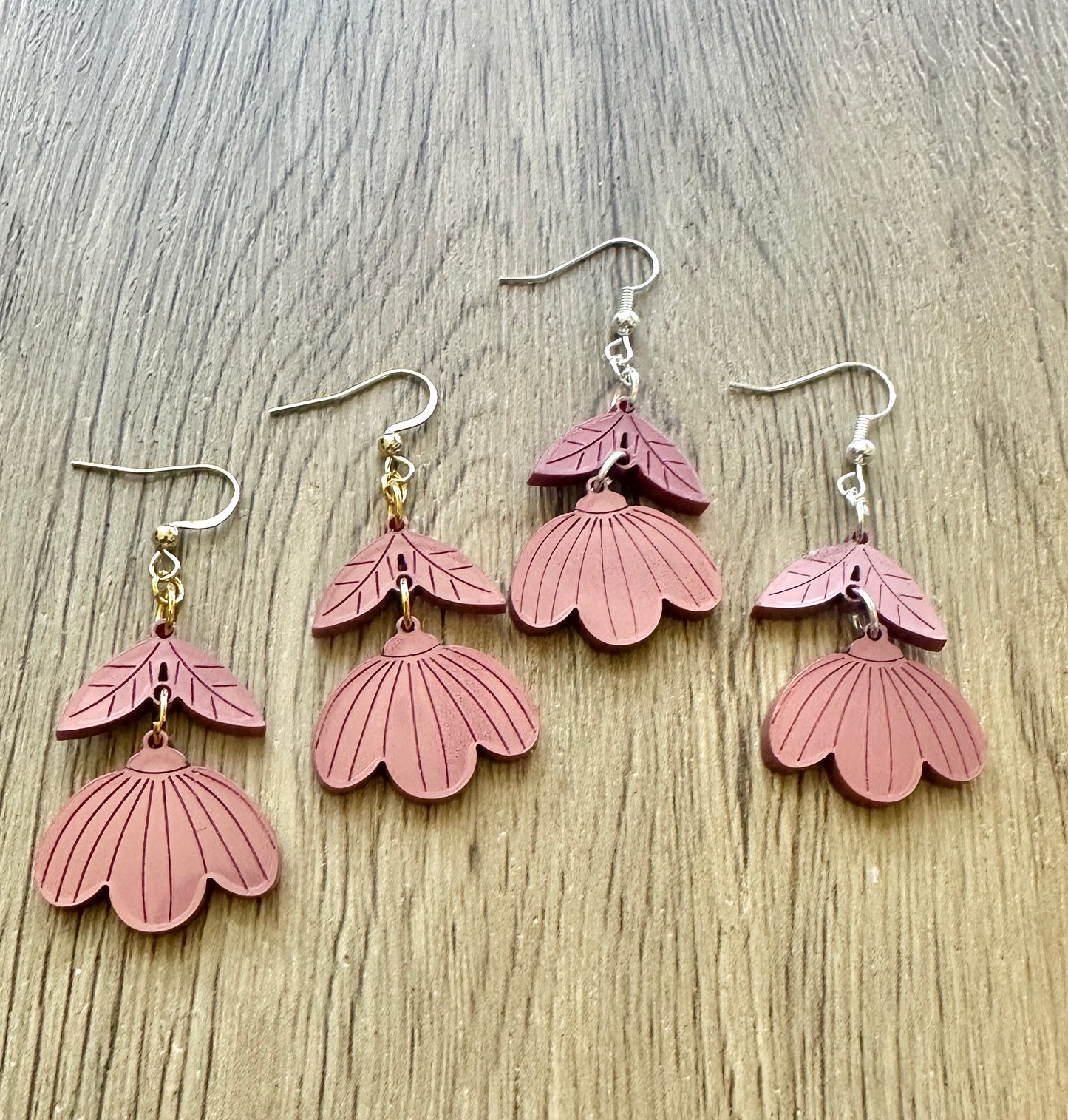 Metallic Berry Wildflower Earrings