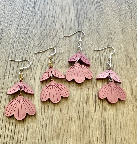 Metallic Berry Wildflower Earrings