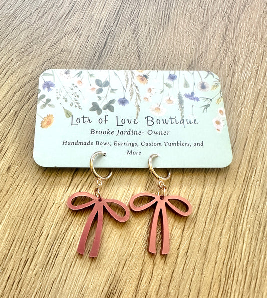 Metallic Berry Bow Small Hoop Earrings