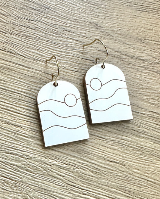 White and Gold Sunset Earrings