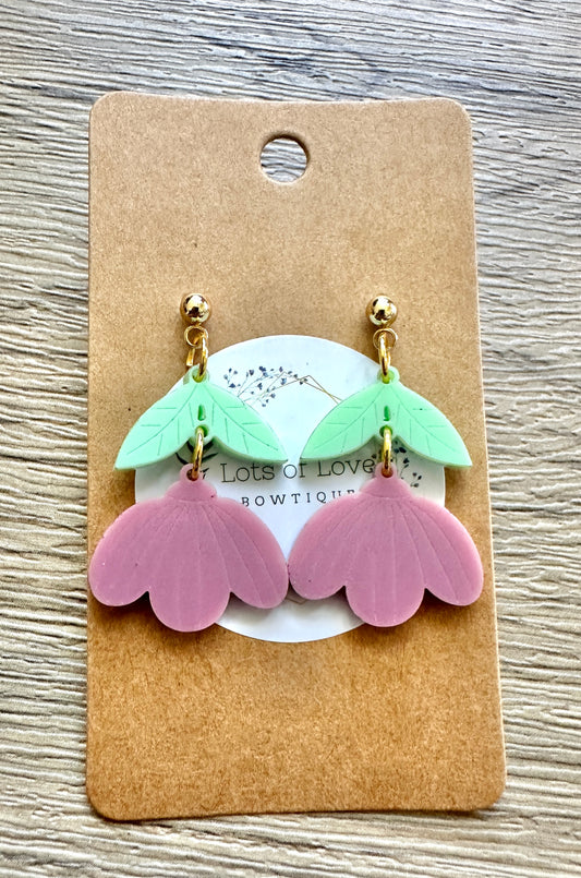 Matte Berry Wildberry Stud Drop Earrings