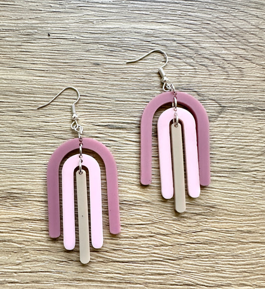 Matte Berry Boho Rainbow Earrings
