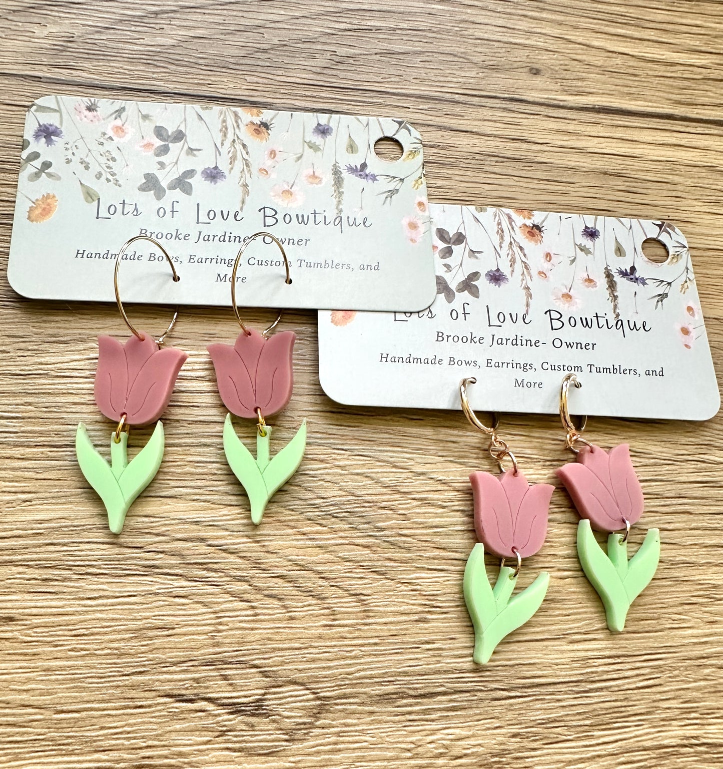 Matte Berry Tulip Earrings