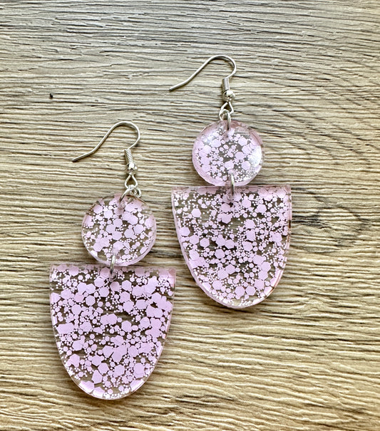 Light Pink Glitter Full Arch Earrings