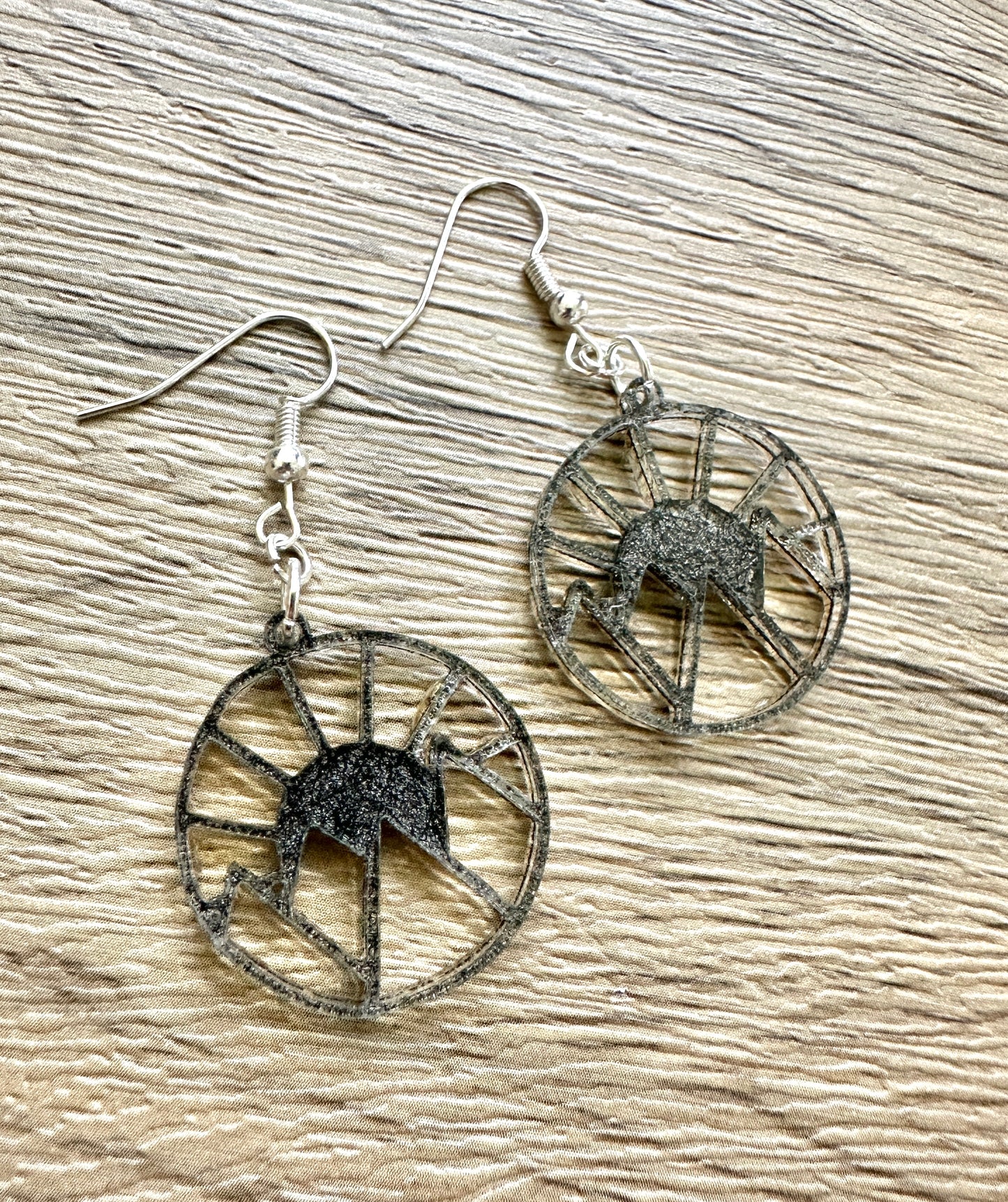 Charcoal Threads Small Mountain Earrings
