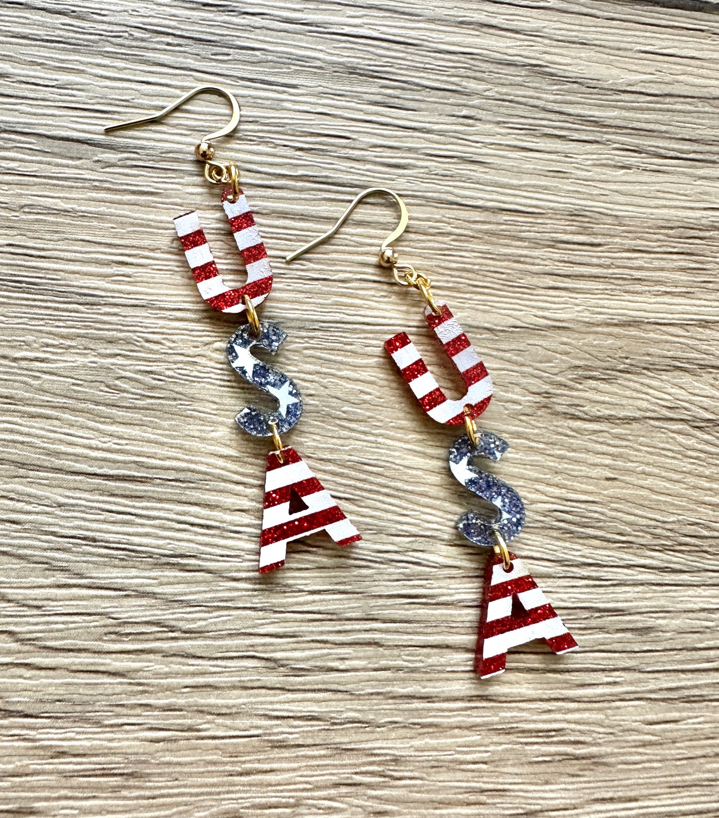 USA Glitter Earrings Dainty
