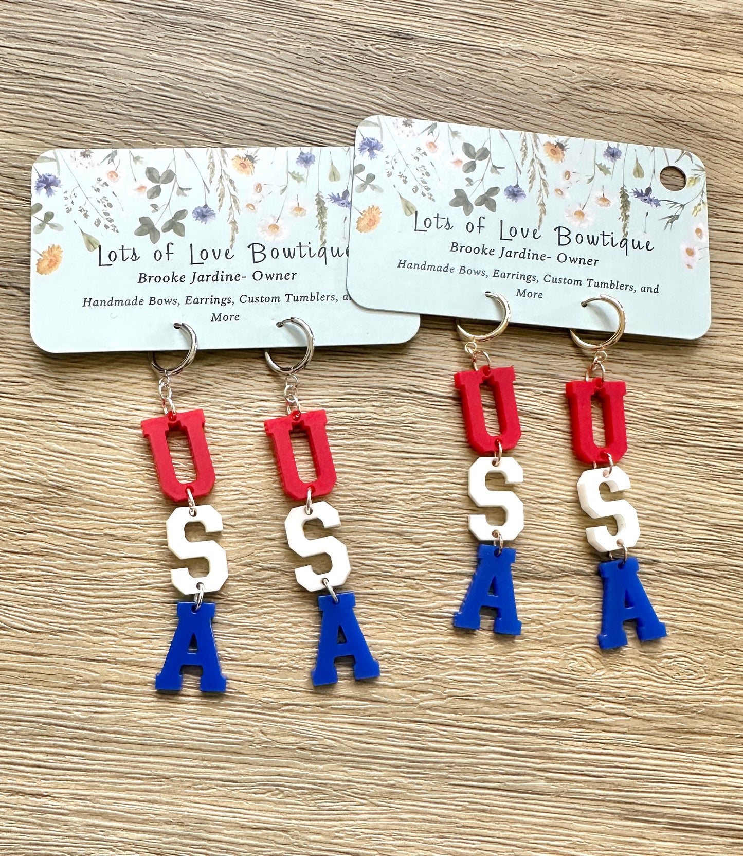 USA Hoop Earrings
