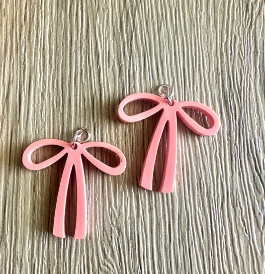 Coral Bow Hoop Charms