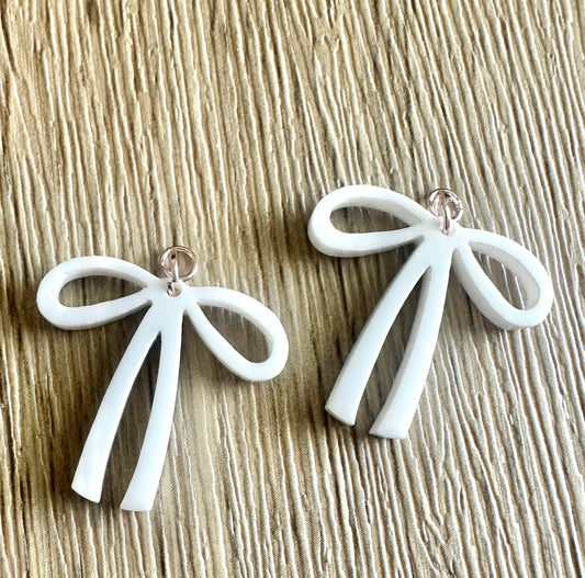White Bow Hoop Charms