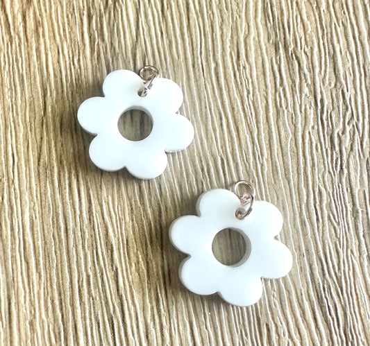 White Daisy Hoop Charms