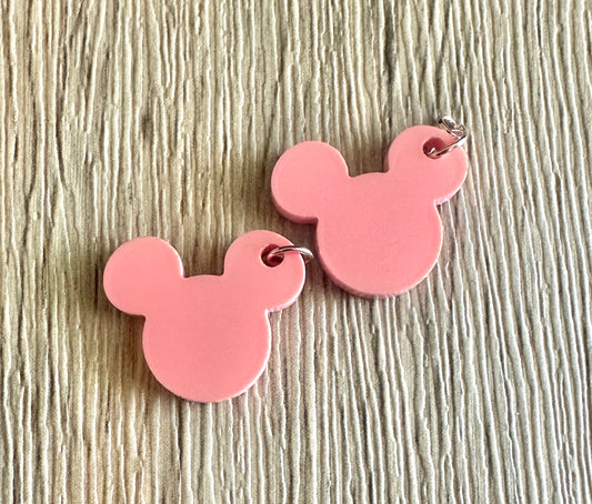 Coral Mouse Hoop Charms