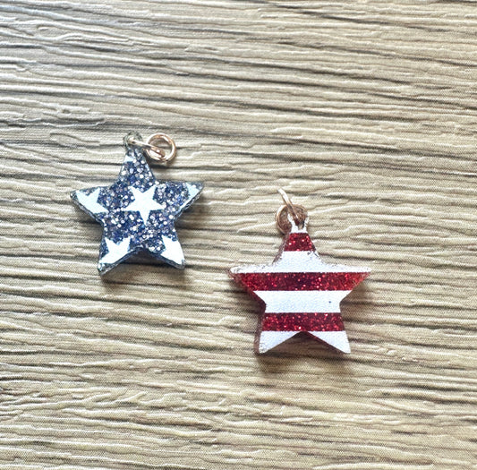 Stars and Stripes Hoop Charms