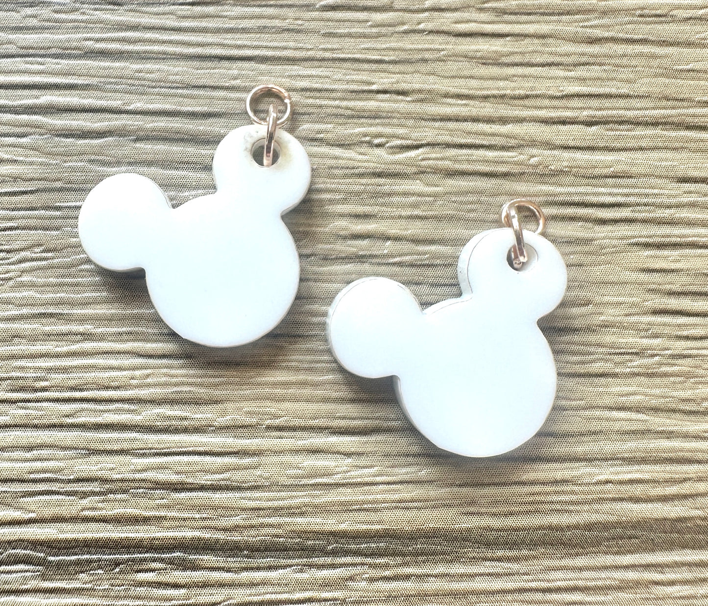 White Mouse Hoop Charms
