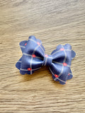 Navy Plaid Red Daisy Grace Bow