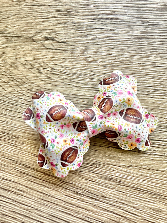 Floral Football Grace Bow