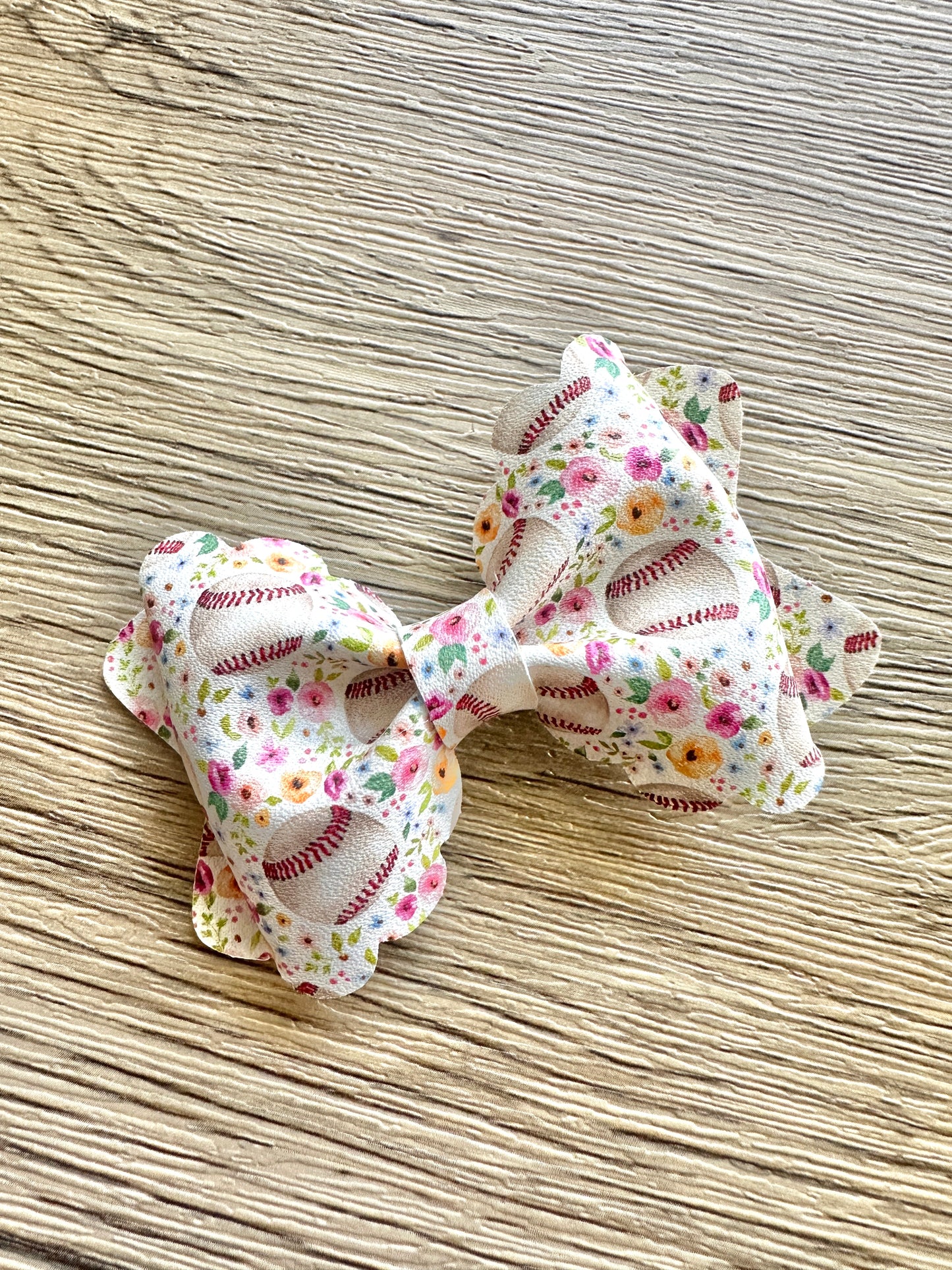 Floral Baseball Grace Bow
