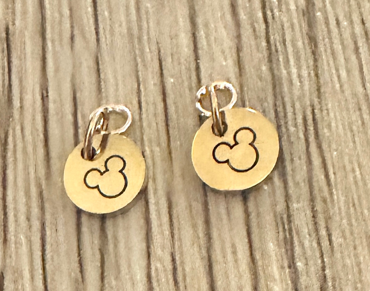 Gold Mouse Hoop Charms