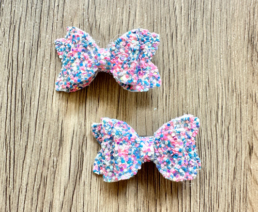 Cotton Candy Glitter Mini Layered Pigtail Set
