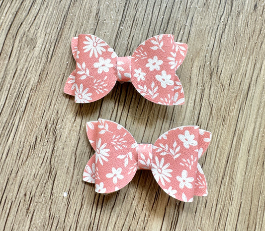Coral Daisy Mini Pigtail Set