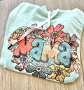 Mint  Floral Mama Hoodie