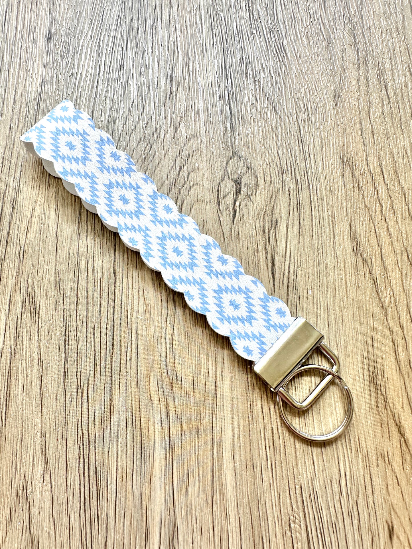 Blue Aztec Wristlet
