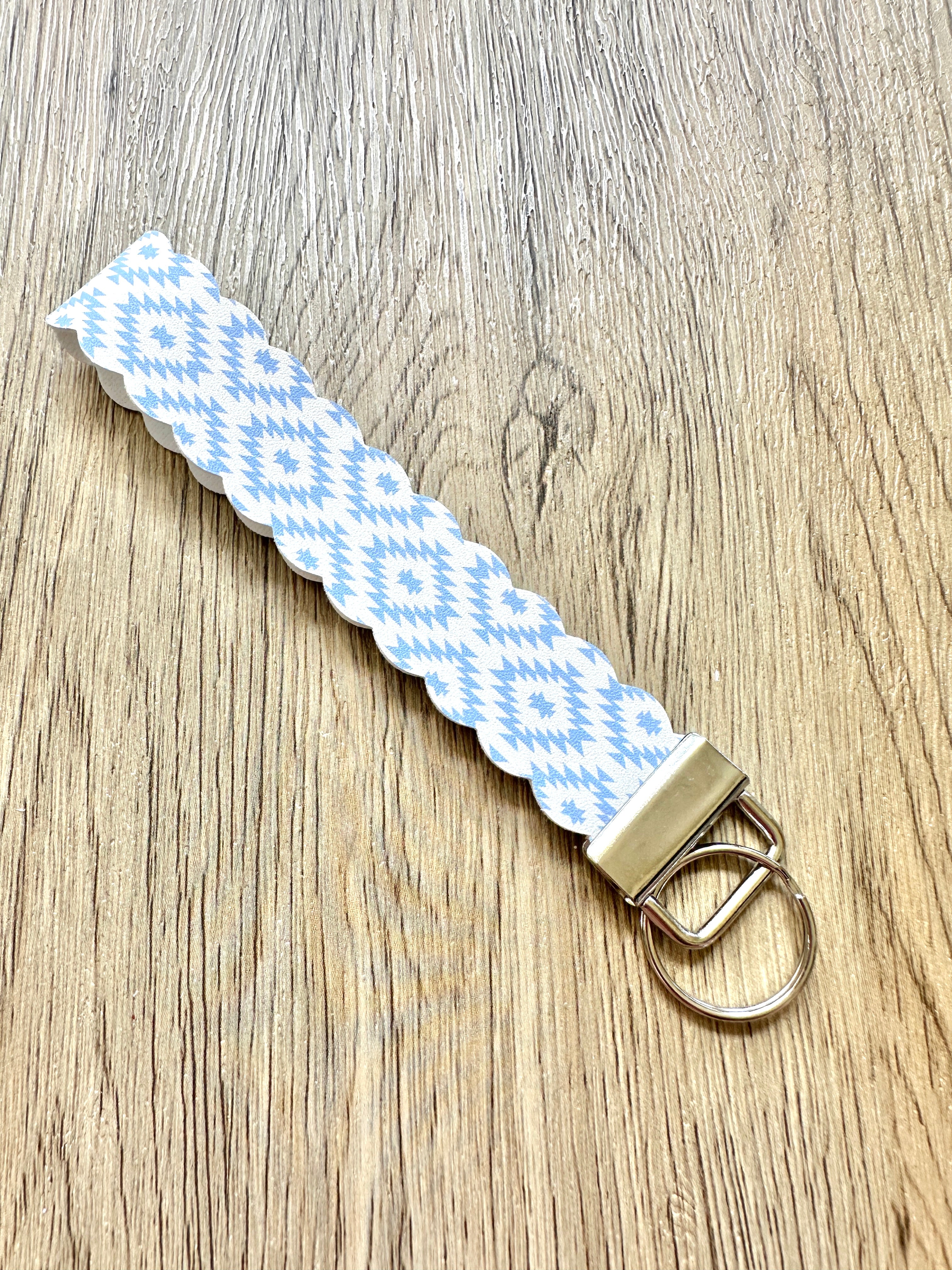 Blue Aztec Wristlet