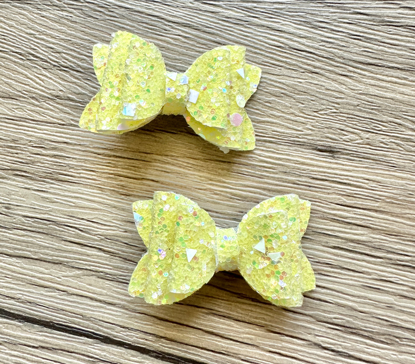 Yellow Glitter Mini Layered Pigtail Set