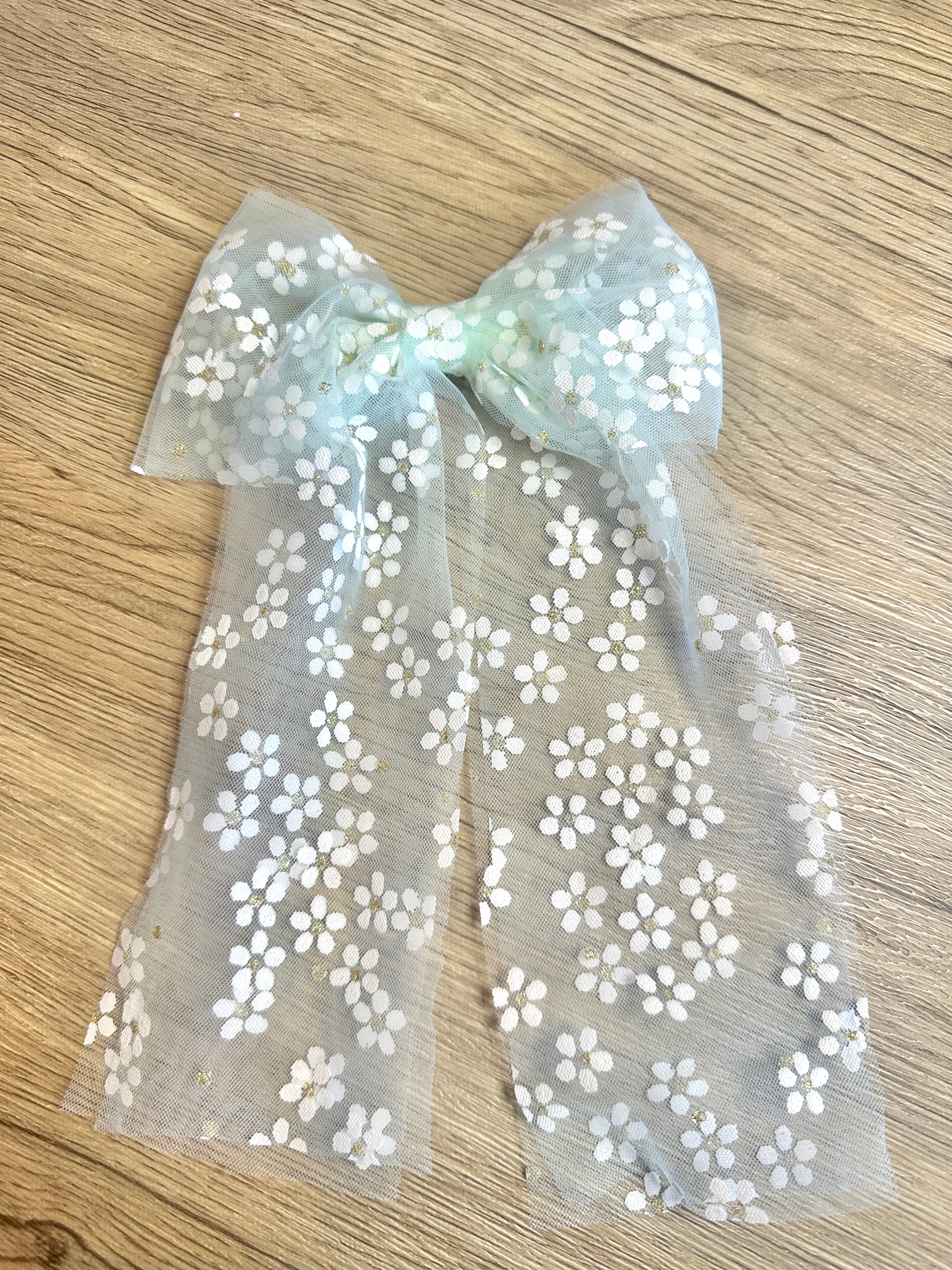 Mint Tulle Big Bow