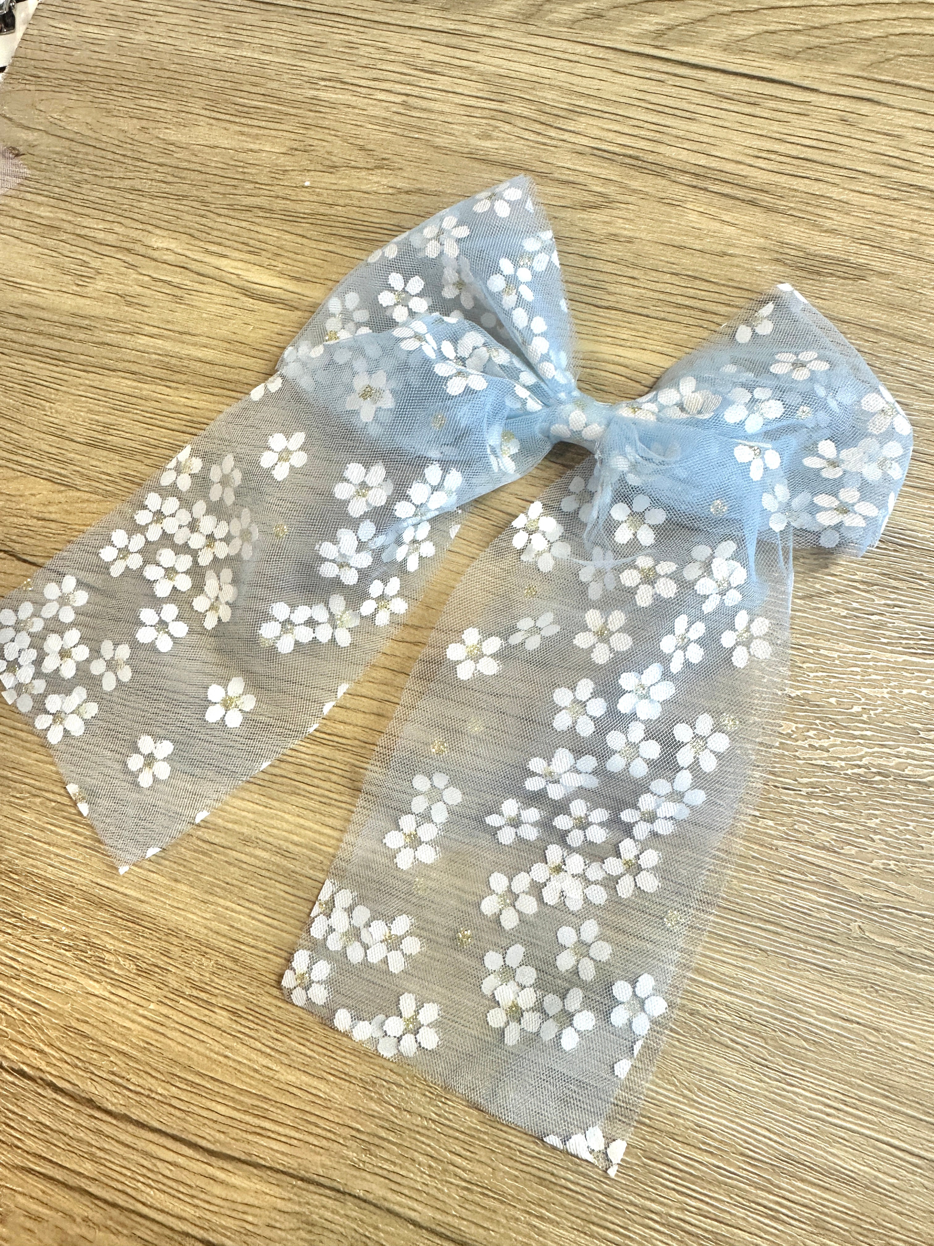 Blue Tulle Big Bow
