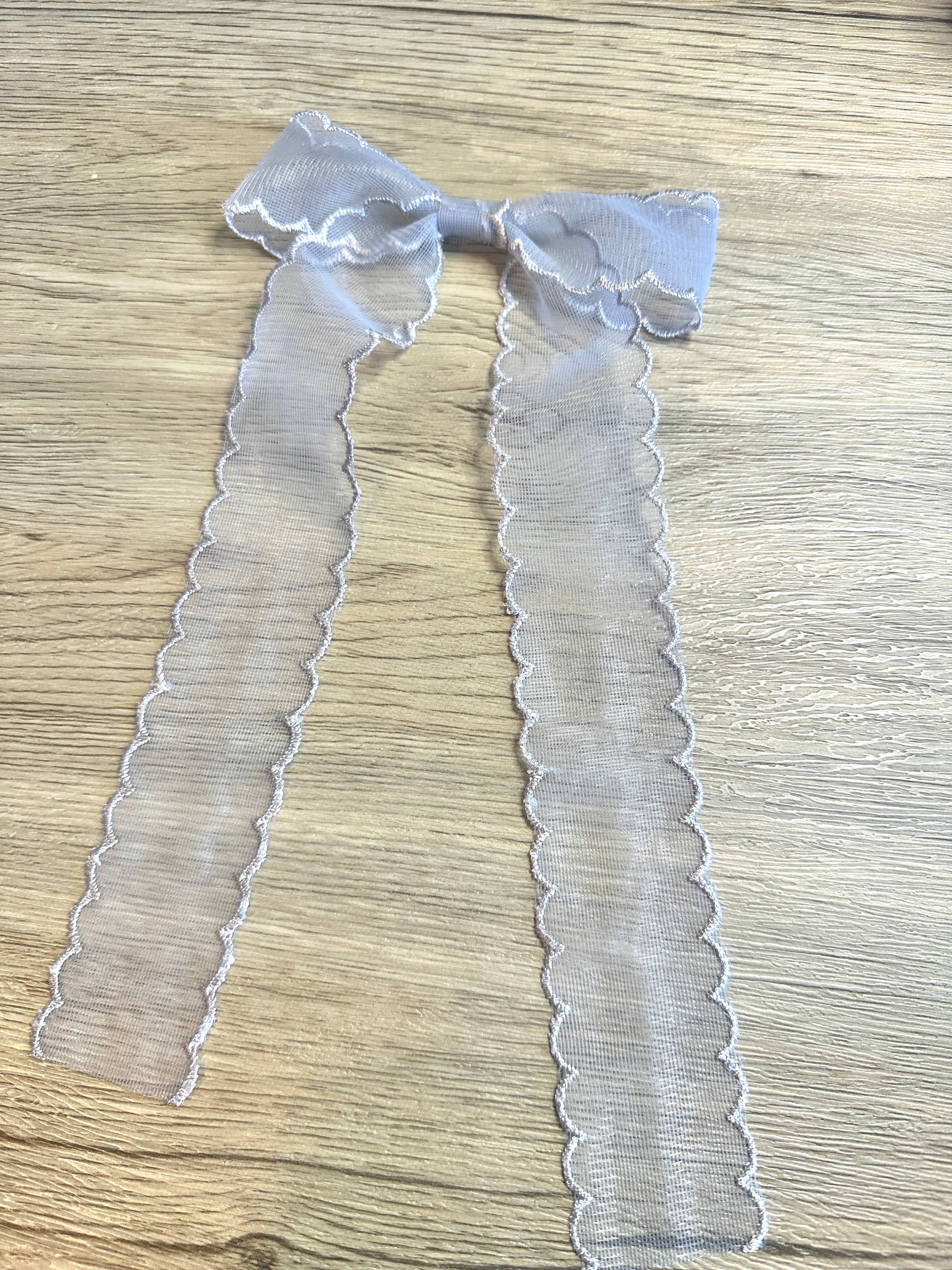 Gray Flowy Klaire Bow