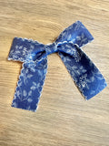 Denim Floral Klaire Bow