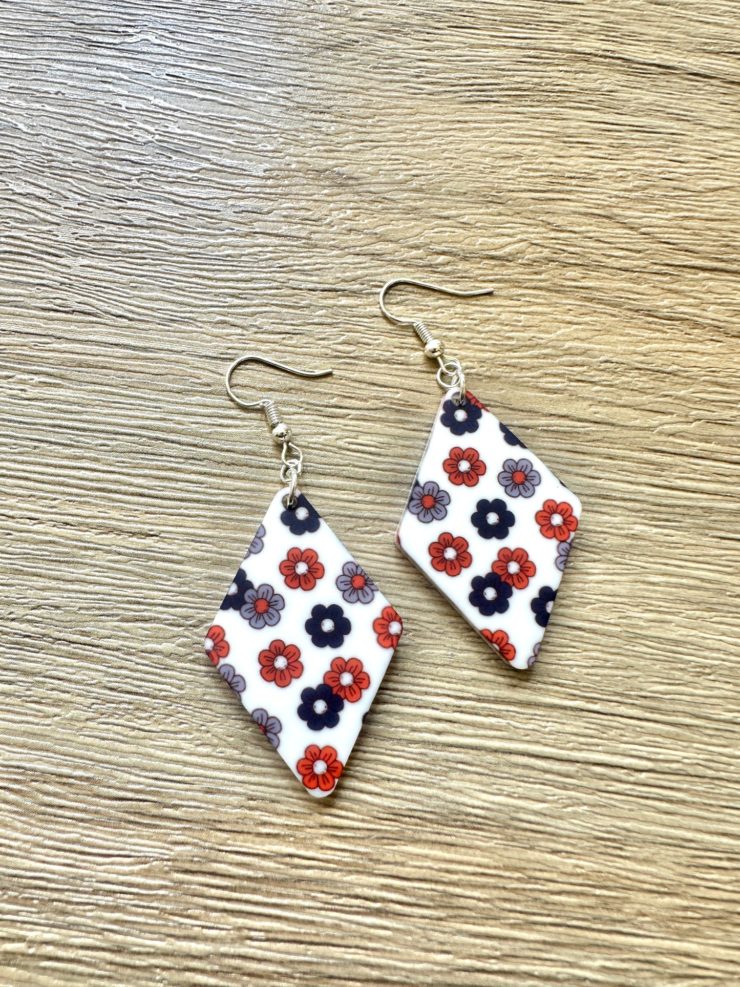 Patriotic Daisy Diamond Earrings