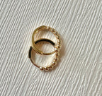 Bead Look Stainless Steel PVD Hoops-15mm