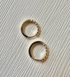Bead Look Stainless Steel PVD Hoops-15mm