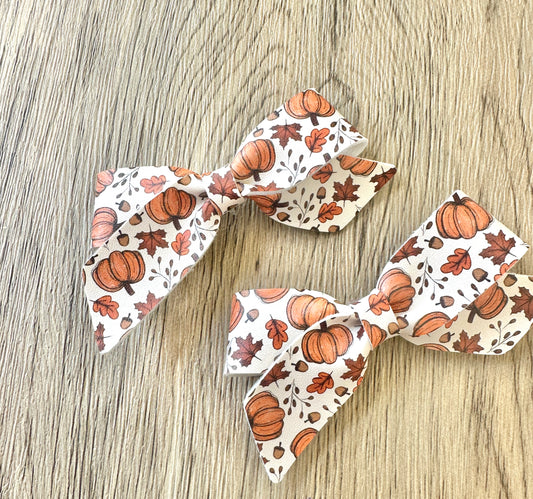 Leaf Pumpkin Blakley Pigtail Set Bow