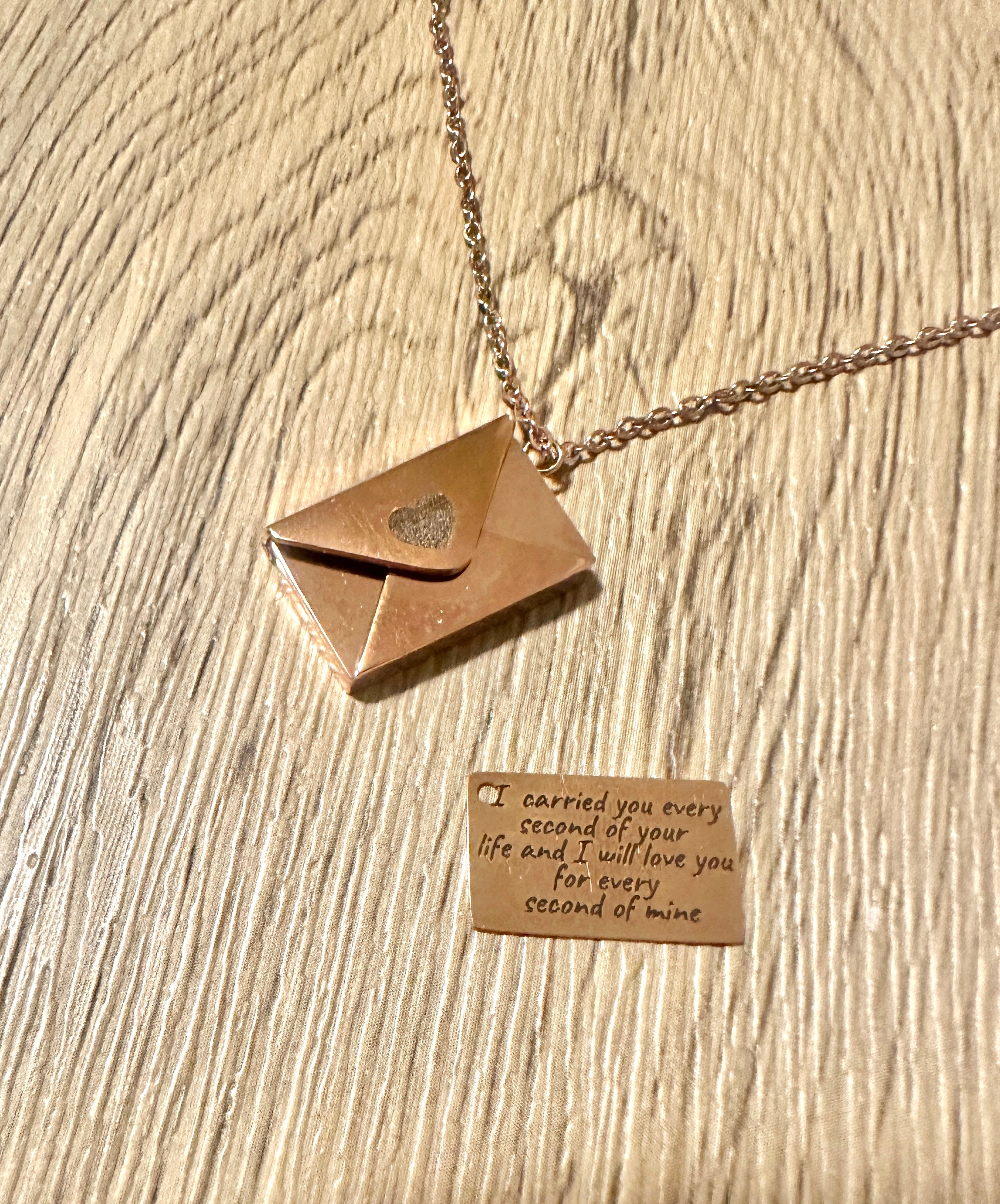 I'll Love You Every Day of My Life Envelope Necklace