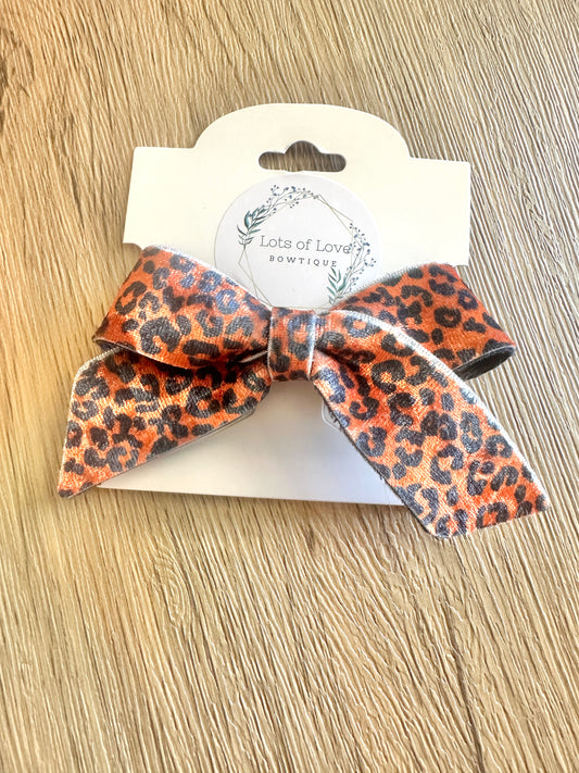 Orange Leopard Velvet Blakely