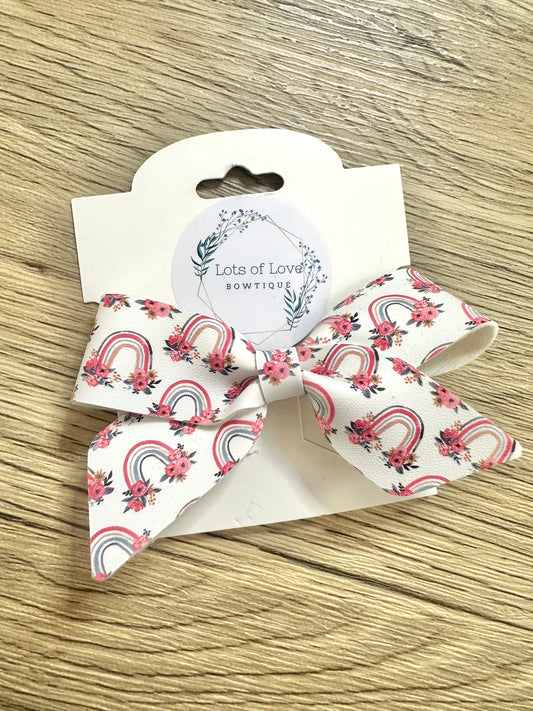 Rainbow Floral Blakely Bow