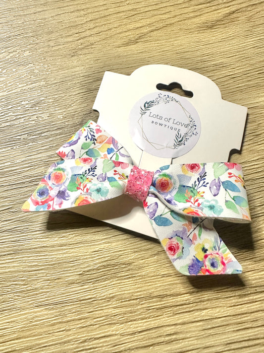 Bright Watercolor Floral Blakley Bow
