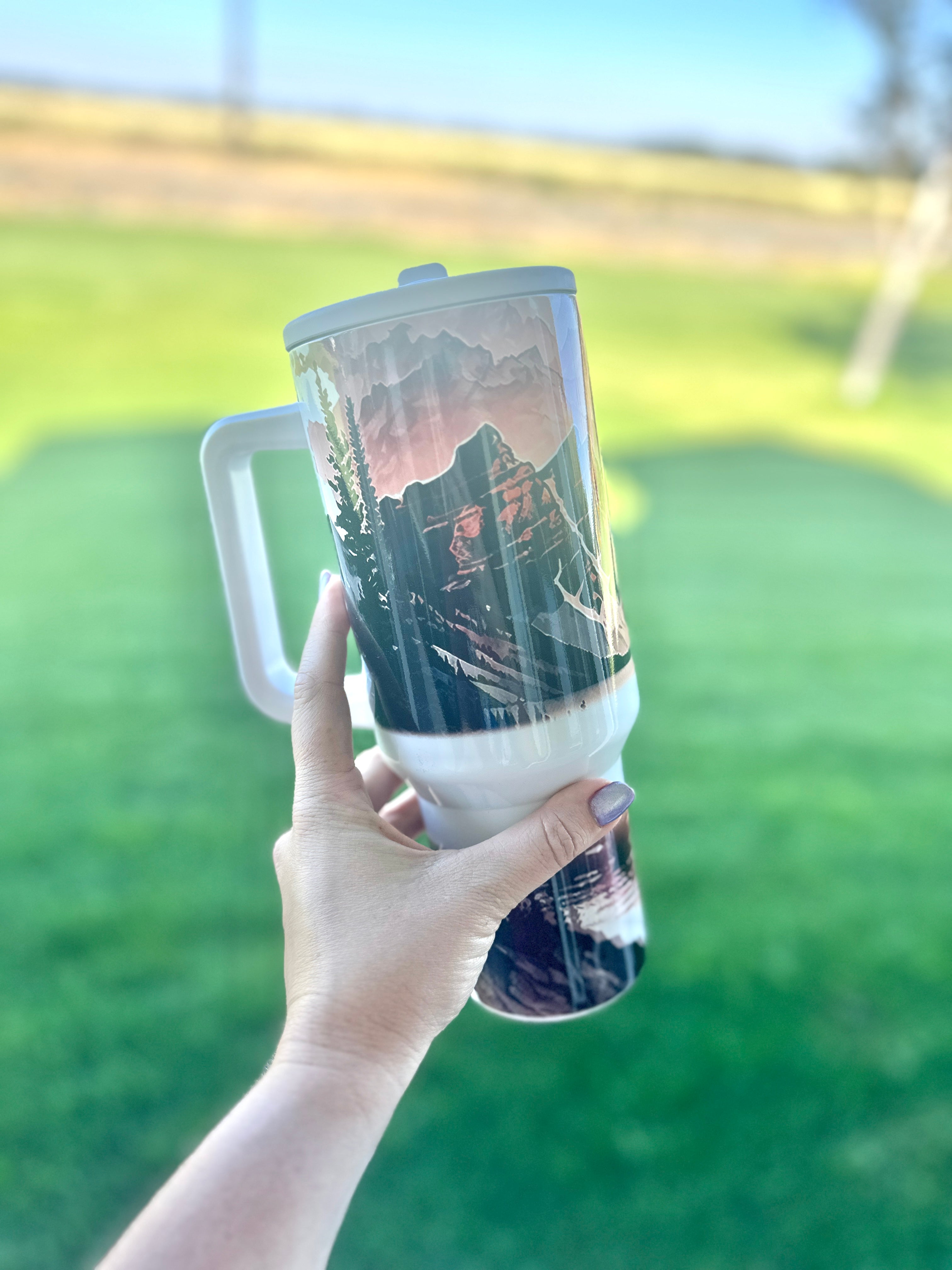 Colorful Mountains 40 oz Flip Straw Tumbler