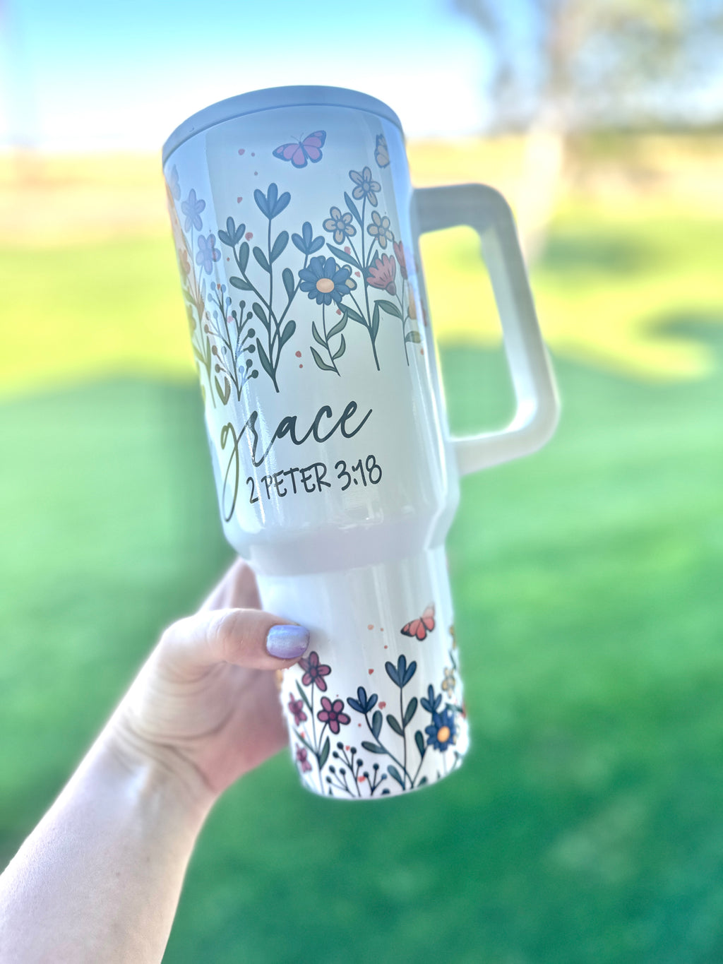 Grow in Grace 40 oz Flip Top Tumbler