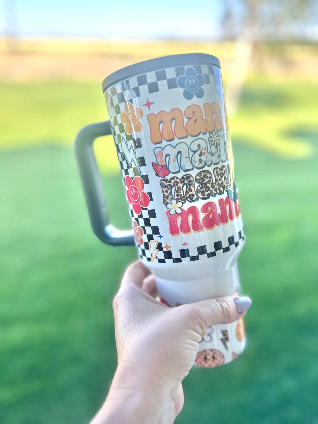 Checkered Mama 40 oz Flip Top Tumbler